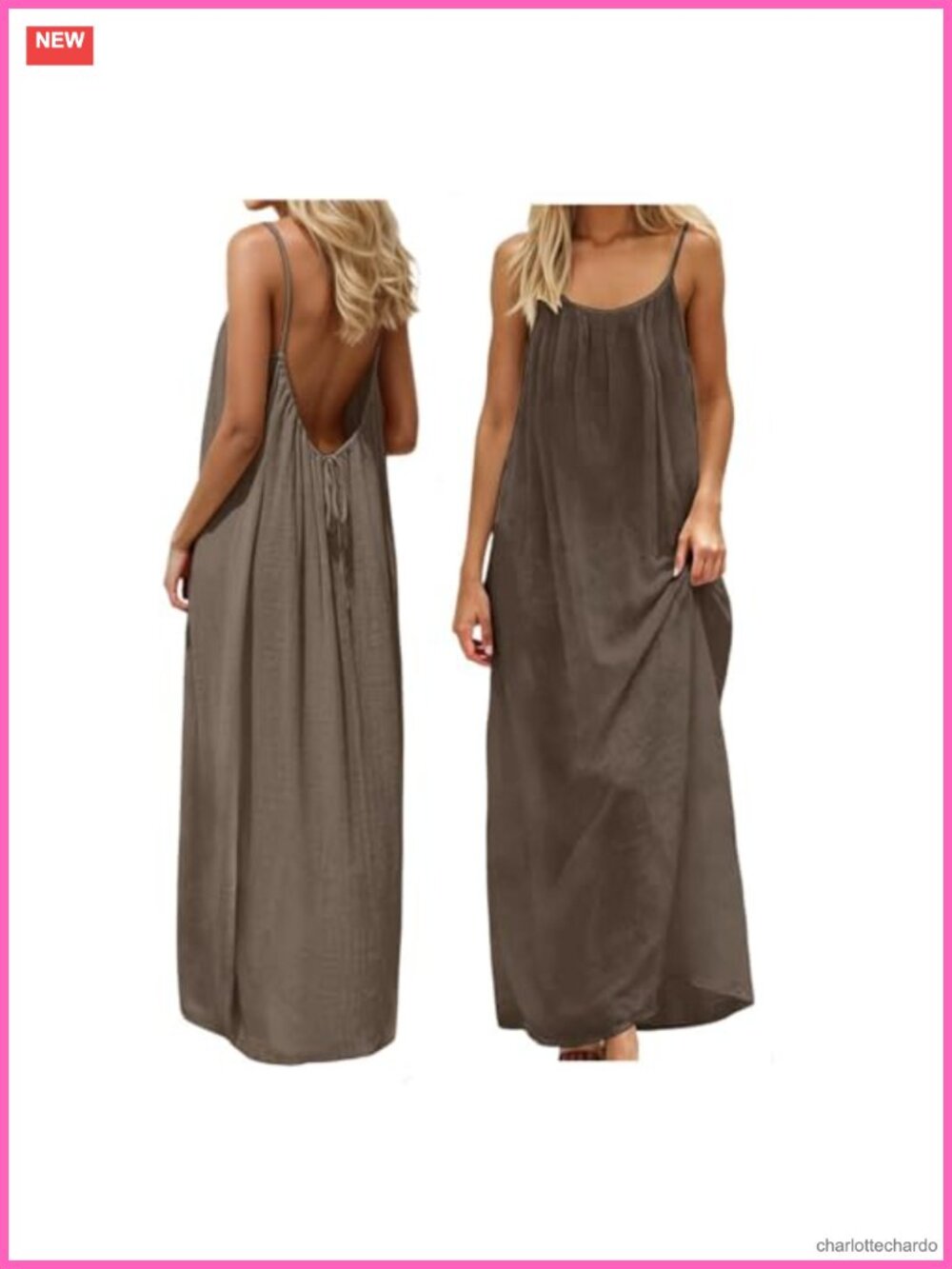 Backless Cami Dress Sleeveless Long House Dress Women Lounge Dress Summer